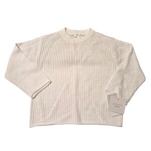 Grayson Mini White Knit Sweater 4T Cotton Acrylic‎ Open Weave